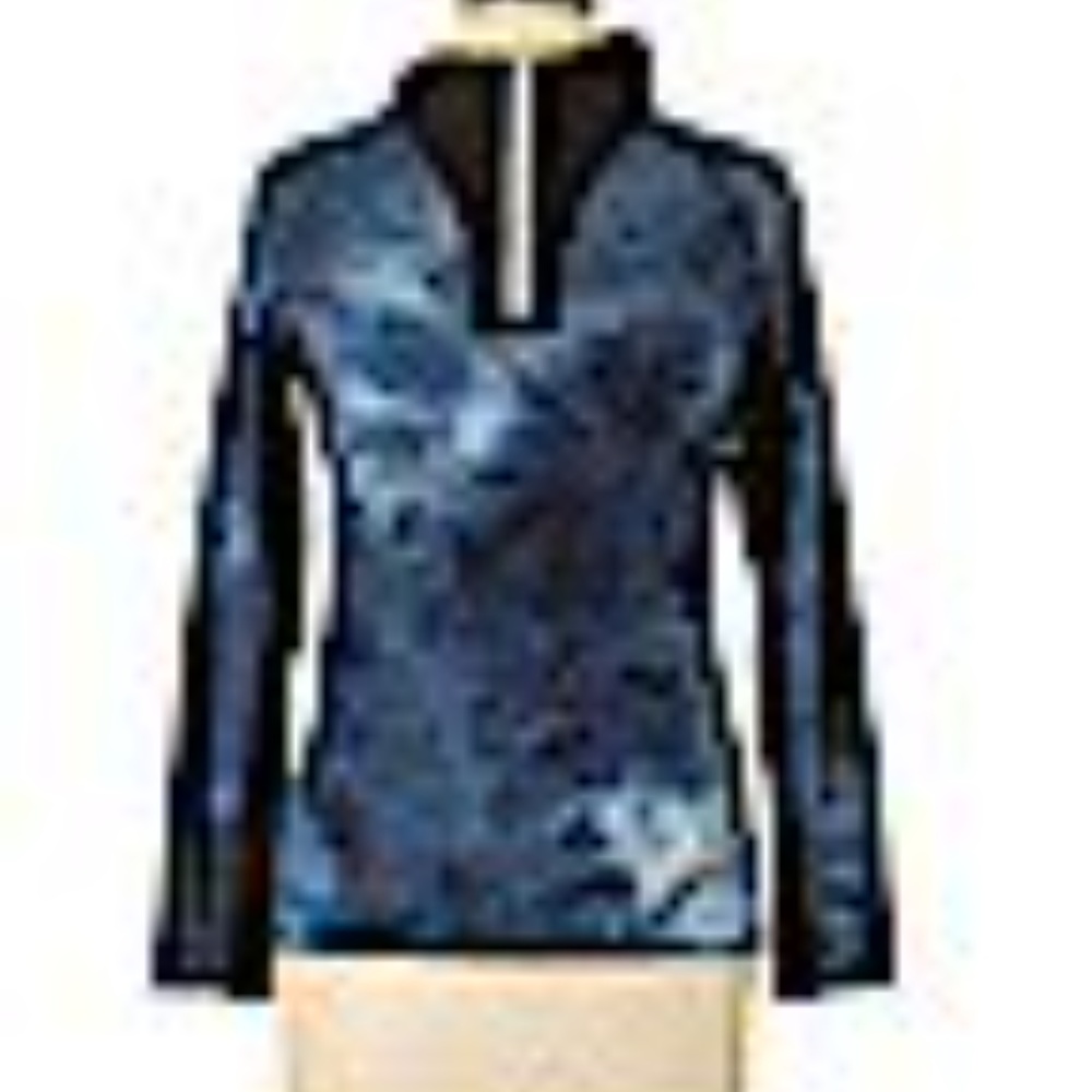 Vogo sz L blue half zip blue black graphic jacket